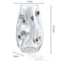 Axyaa Geometric Silver Sphere Glass Vase for Home Decoration and Plant Display