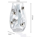 Axyaa Geometric Silver Sphere Glass Vase for Home Decoration and Plant Display