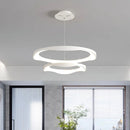 Axyaa Modern LED Pendant Lights - Minimalist Black/White Chandeliers for Living, Dining, Office