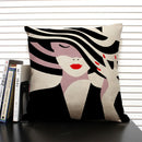 Axyaa Linen Cushion Cover in Black and White for Chic Home Decor