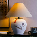 Axyaa Ceramic Table Lamp: Chinese Wabi Sabi Style for Bedroom, Living Room, Tea Room