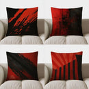 Axyaa Red & Black Abstract Pattern Throw Pillow Cover for Sofa, Bedroom & Car