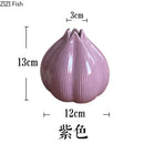 Axyaa Purple Onion Ceramic Vase for Desktop Flower Arrangement and Decor