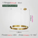 Axyaa Round Ring Chandelier Pendant Light for Dining LED Bedroom Living Modern Nordic Decor