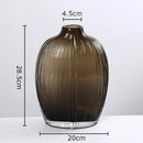 Axyaa Brown Glass Vase Hydroponic Flower Pot Modern Room Decor