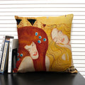 Axyaa Gold Pattern Oil Painting Decorative Throw Pillow Case - 45x45cm