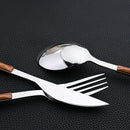 Axyaa Stainless Steel Wooden Handle Cutlery Set - 30 Pieces