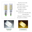 Axyaa LED Corn Bulb E27 E14 SMD 5730 24-72LEDs Chandelier Home Spotlight