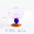 Axyaa Colorful Dessert Glass Cup: Heat-Resistant Stemmed Bowl