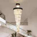 Axyaa Luxury Modern Crystal Chandelier - Black/Gold Loft Lighting Fixture