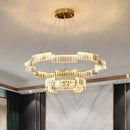 Axyaa Modern Crystal LED Pendant Chandelier for Living, Dining, Kitchen, and Bedroom