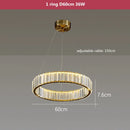 Axyaa Luxury Crystal LED Chandelier: Dimmable Ring Pendant Light, Gold/Silver, Living Room, Bedroom