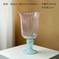 Axyaa Striped Glass Vase for Elegant Living Room Flower Arrangements