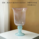 Axyaa Striped Glass Vase for Elegant Living Room Flower Arrangements