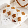 Axyaa Boho Beige Brown Jacquard Embroidery Pillowcase 45X45cm