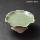 Axyaa Lotus Leaf Dish: New Chinese Style Dim Sum Tea Snack Dry Fruit High-Foot Plate