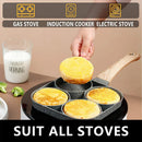 Axyaa Nonstick 4-Cup Pancake & Egg Frying Pan for Gas Stove and Induction Cooker