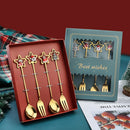 Axya Christmas Spoon and Fork Set: Santa Claus Design in Gift Box