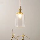 Axyaa Copper Glass LED Pendant Lights Modern Hanging Lamp for Home Decor