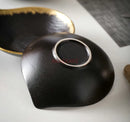 Axyaa Black Gold-Plated Tableware Set: Salad Bowl, Dessert Plate, Soup Plate