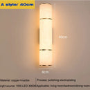 Axyaa Marble Wall Sconce LED Copper Gold Modern Wall Lamp for Bedroom & Hotel
