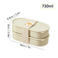 Axyaa Stackable Divided Lunch Box with Strap - Portable Food Container
