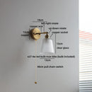 Axyaa Gold LED Crystal Glass Wall Sconce - Modern Nordic Bedroom Balcony Lamp