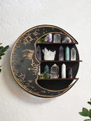 Black Moon Wooden Crystal Shelf Display for Modern Home Decor - Axyaa