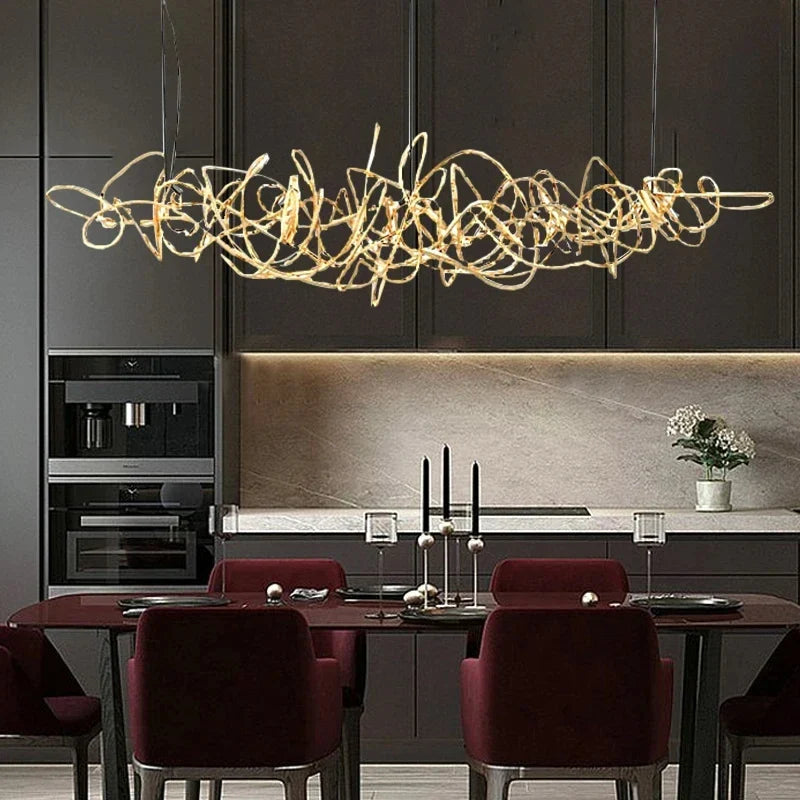 Modern Nordic Art LED Chandelier by Axyaa - Creative Pendant Light for Home Décor