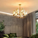 Axyaa Modern American Lustre Glass Chandelier, LED Indoor Lighting for Living, Dining, Bedroom