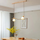 Axyaa Wood Glass Chandelier: Stylish Hemp Rope Pendant Light for Dining Table & Bar Counter