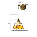 Axyaa Tiffany Glass LED Wall Sconce with Adjustable Wire, Pull Chain Switch - Modern Nordic Style