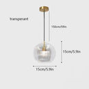 Axyaa Amber/Clear Glass LED Pendant Light for Kitchen Living Room Industrial Style