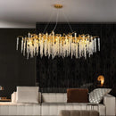 Luxury Crystal Chandeliers: Axyaa Long Round LED Pendant Lamp