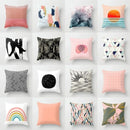 Pink Geometric Pillowcases for Living Room Sofa Decor by Axyaa