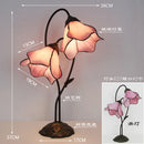 Axyaa Lotus Flower Tiffany Stained Glass Table Light Fixture, LED Bedroom Lamp