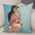 Axyaa Cartoon Lady Chest Decorative Pillowcase - Fashion Girl Design