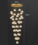 Axyaa Modern Ring Stairs Pendant Light Chandeliers for Living and Dining Room
