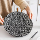Axyaa Stone Pattern Steak Plate - High-End Ceramic Creative Dessert & Flat Plate for Fine Dining