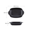 Axyaa Double Ear Baking Basin for Cheese Baked Rice, Commercial Oven Ceramic Tray