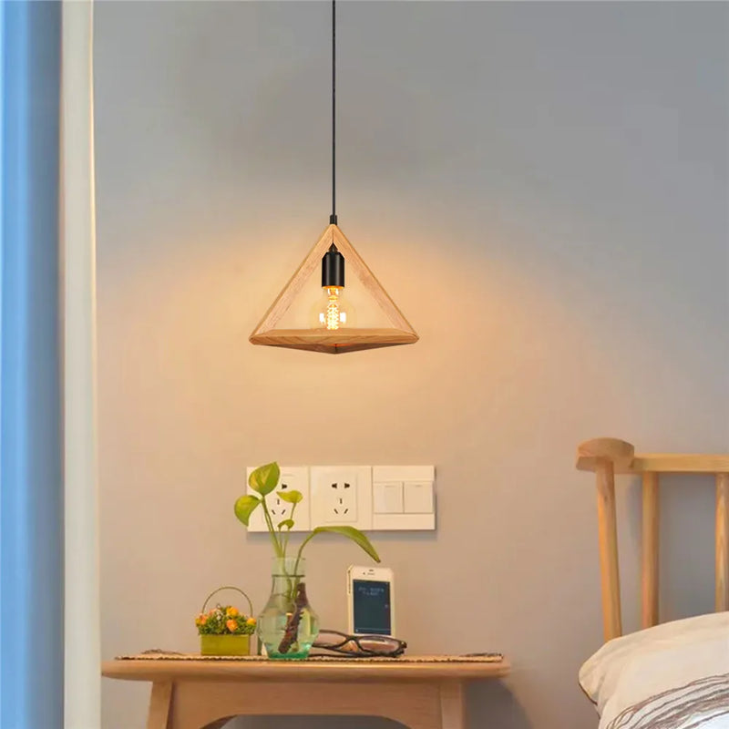 Axyaa Wood Pendant Lights for Modern Dining Room Decor