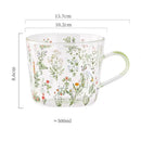 Axyaa Glass Mug with Flower Printings, Heat Resistant, Large Capacity, Coffee Juice Water Cup