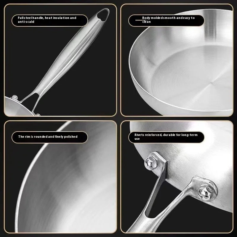 Axyaa Stainless Steel Non Stick Frying Pan for Gas Stove and Induction Cooker