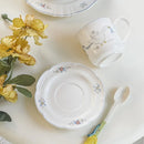 Axyaa Swan Floral Ceramic Mug Set Korean Style Breakfast Drinkware