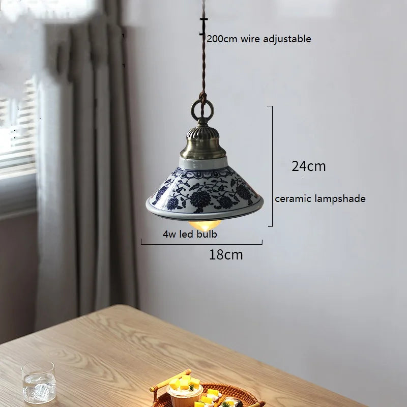 Axyaa Ceramic LED Pendant Lamp for Modern Home Decor Lighting