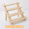 Axyaa Wood Jewelry Display Stand with Card Slot for Earrings, Necklaces, Rings