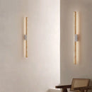 Axyaa Yellow Travertine Wall Sconce: Modern Natural Stone Fixture for Bedroom, Living Room & Corridor