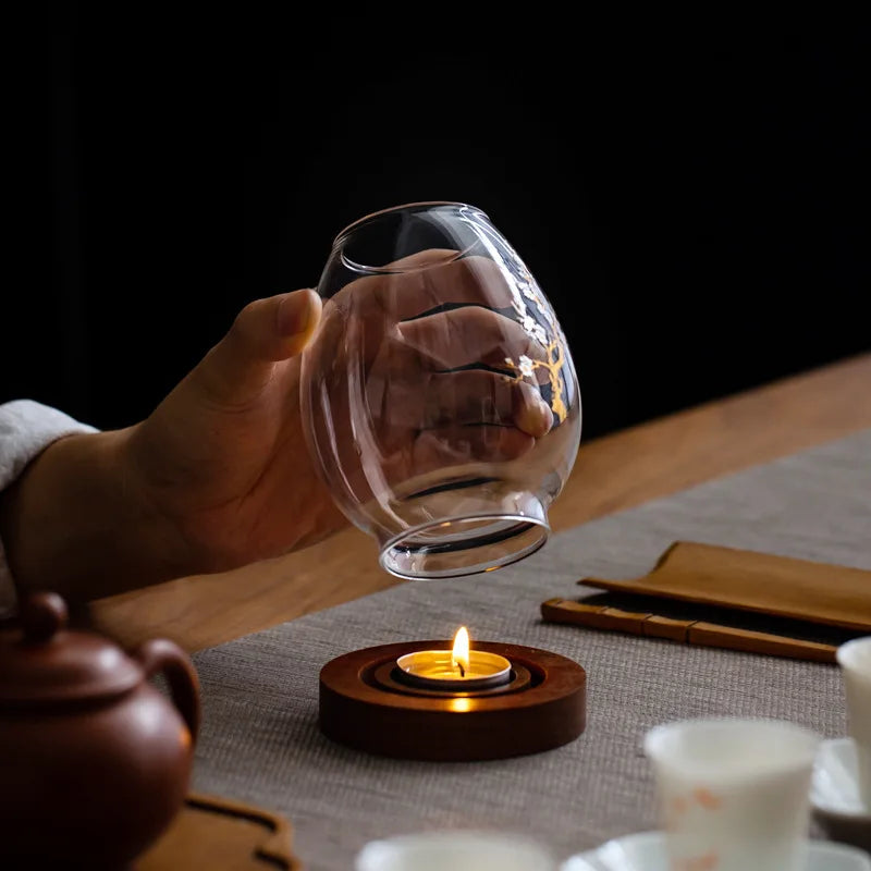 Axya Glass Candle Holder: Chinese Style Zen Decor for Romantic Dinner & Home Décor