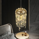 Axyaa Crystal Dining Room Round Pendant Light Luxury Fixture