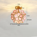 Axyaa Nordic Flower Ball LED Ceiling Chandelier Glass Copper Modern Hallway Decor